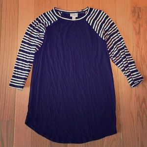 LuLaRoe Black and White Stripped Shirt
